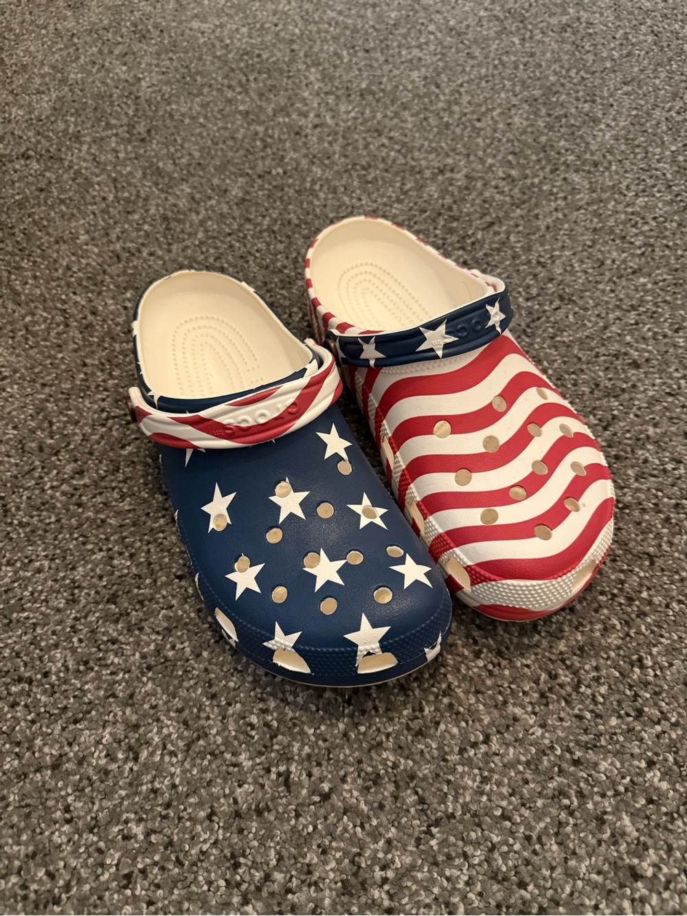 CROCS Patriotic Stars & Stripes Slip-On Clogs - Red, White & Blue